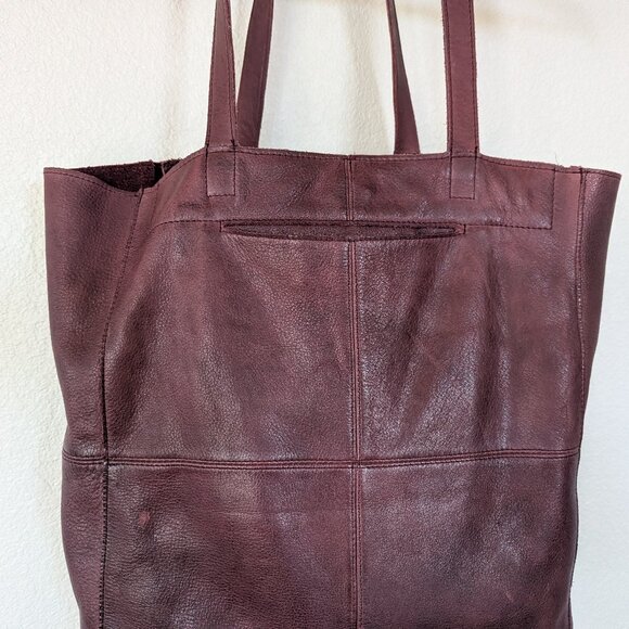 Latico Margie Leather Minimalist Slouchy Tote Book Shoulder Bag in Burgundy - Picture 7 of 14